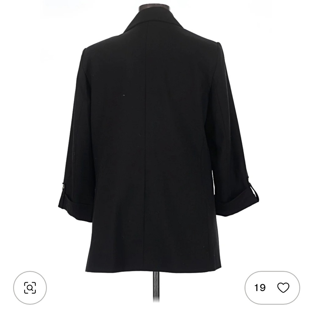 CALVIN KLEIN Size 22W Classic Black Women's Topper Notched Collar Blazer Jacket - Picture 2 of 3